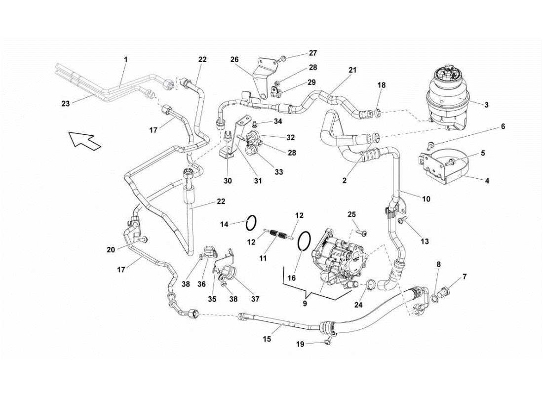 Lamborghini Gallardo STS II SC POWER STEERING Parts Diagram