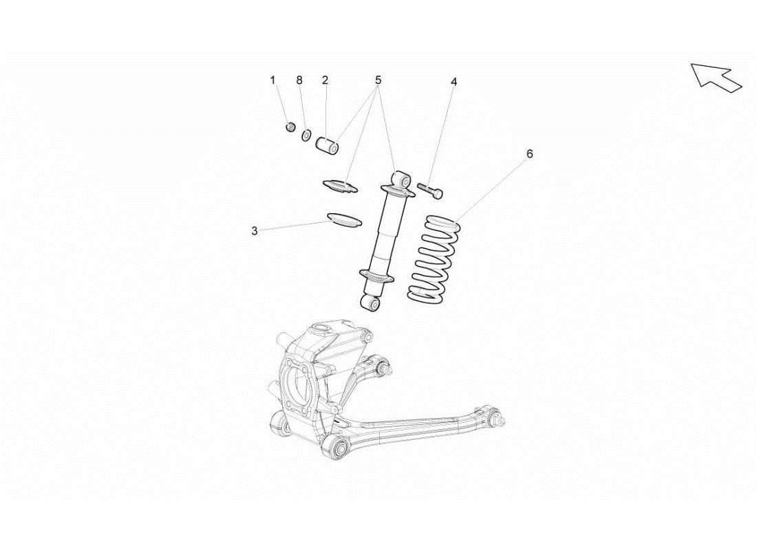 Lamborghini Gallardo STS II SC Rear Suspension Part Diagram