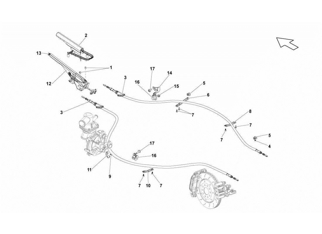 Lamborghini Gallardo STS II SC Hand brake Parts Diagram