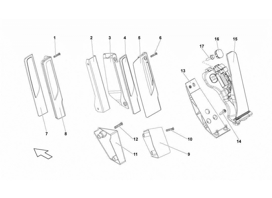 Lamborghini Gallardo STS II SC Accelerator Pedal Parts Diagram