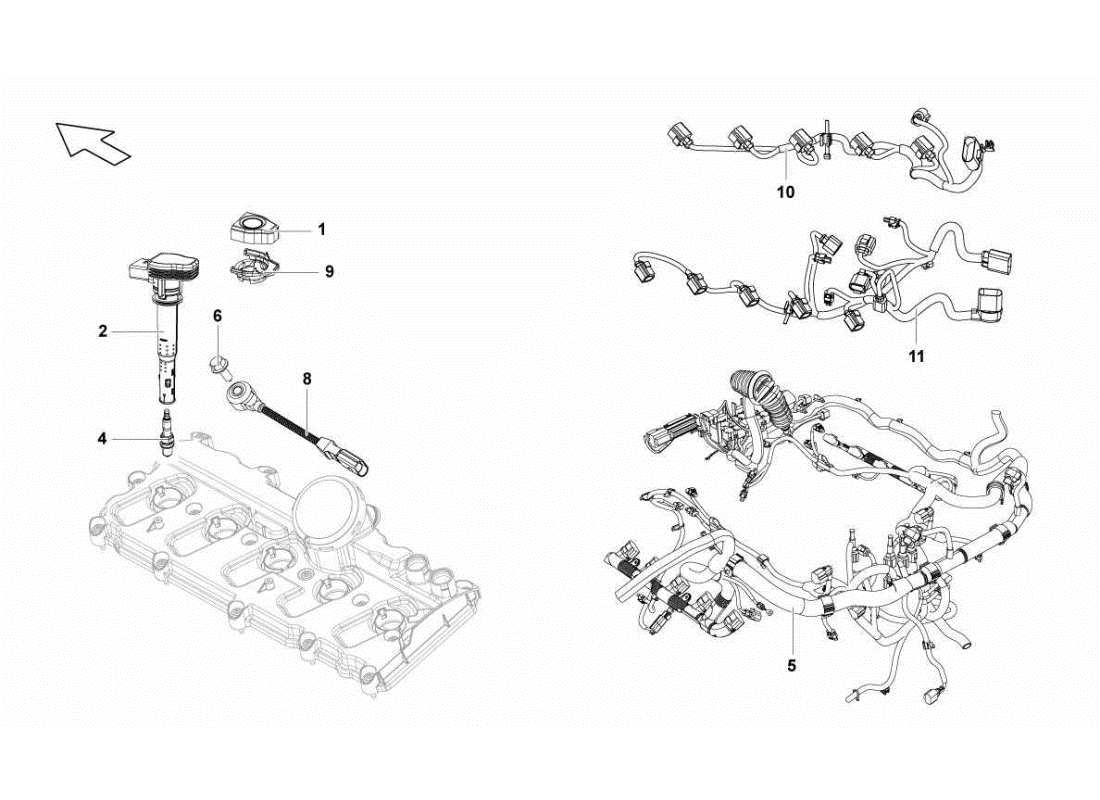 Lamborghini Gallardo STS II SC System Ignition Part Diagram