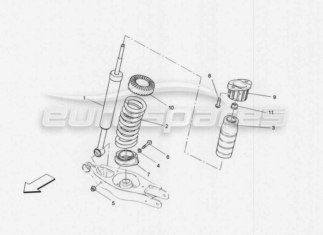 Maserati QTP. V8 3.8 530bhp Auto 2015 rear shock absorber devices Parts Diagram