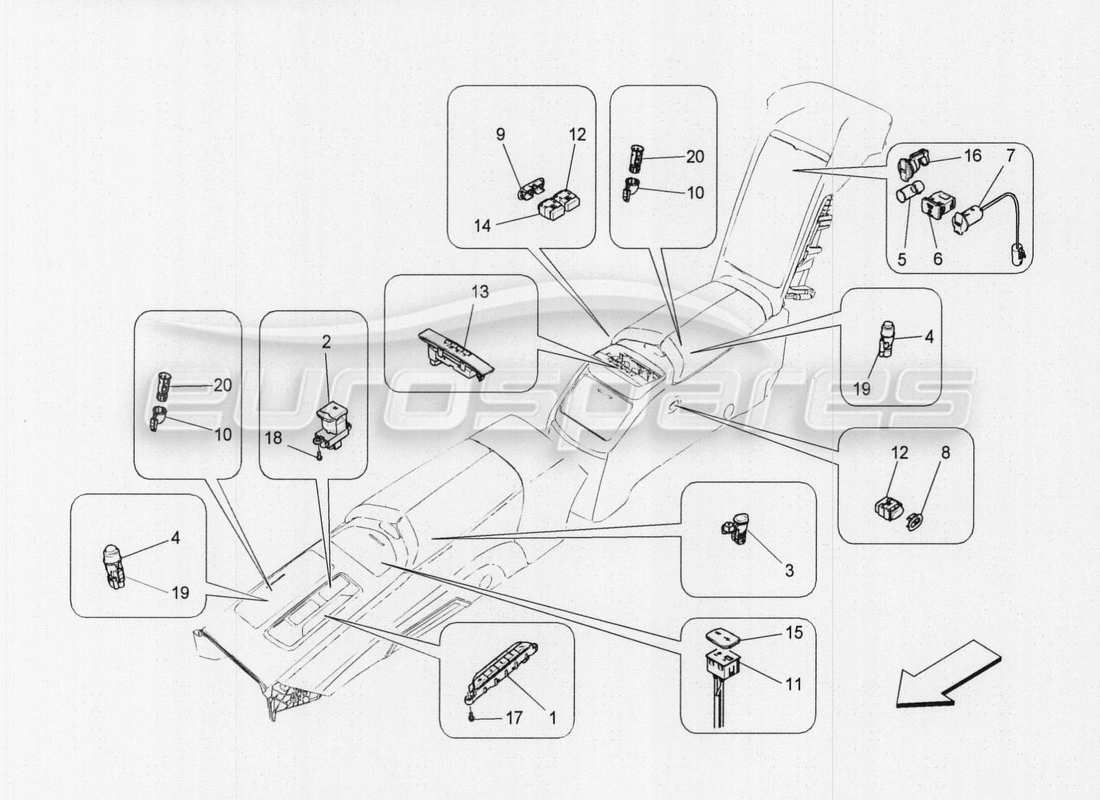 Maserati QTP. V8 3.8 530bhp Auto 2015 door devices Part Diagram