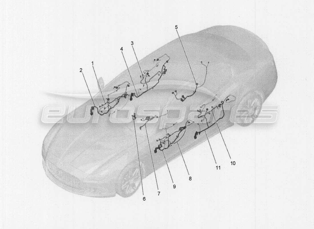 Maserati QTP. V8 3.8 530bhp Auto 2015 main wiring Parts Diagram