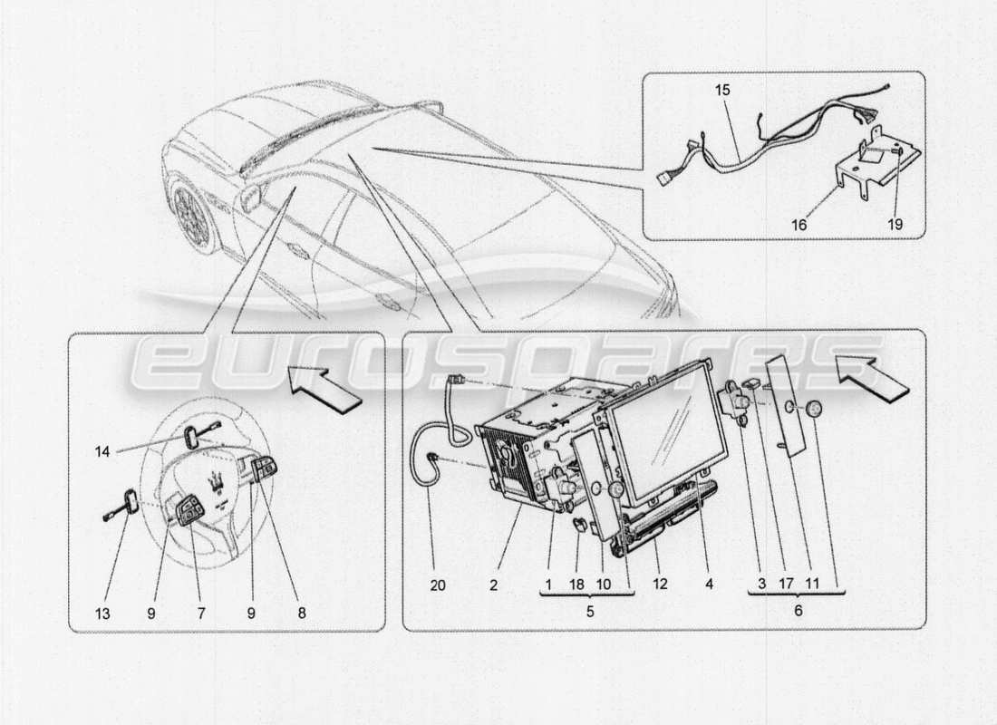 Maserati QTP. V8 3.8 530bhp Auto 2015 it system Parts Diagram