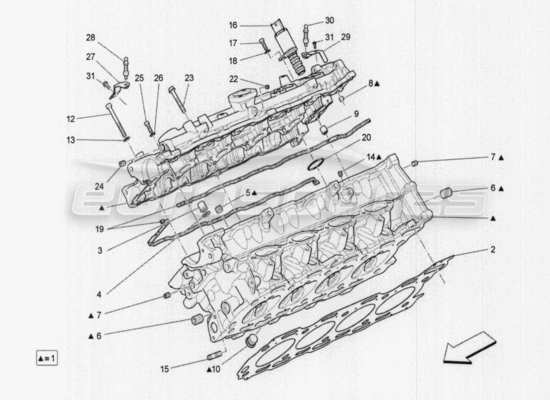 a part diagram from the Maserati Quattroporte M156 (2014 onwards) parts catalogue