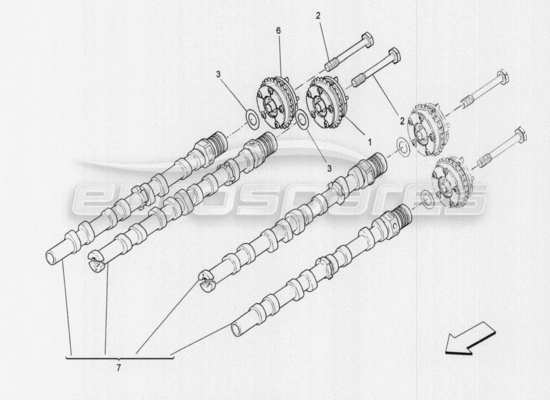 a part diagram from the Maserati Quattroporte M156 (2014 onwards) parts catalogue