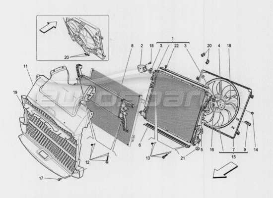 a part diagram from the Maserati Quattroporte M156 (2014 onwards) parts catalogue