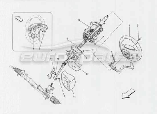 a part diagram from the Maserati Quattroporte M156 (2014 onwards) parts catalogue