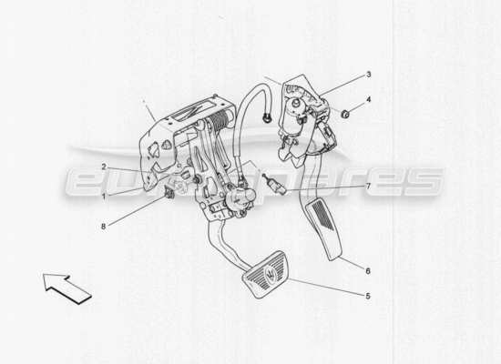 a part diagram from the Maserati QTP. V8 3.8 530bhp Auto 2015 parts catalogue