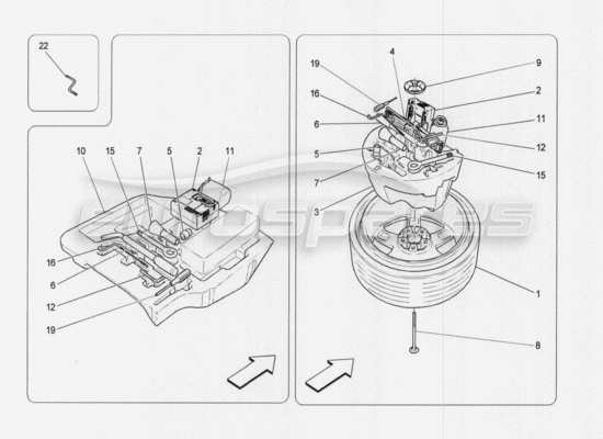 a part diagram from the Maserati Quattroporte M156 (2014 onwards) parts catalogue