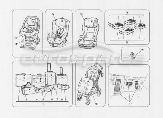 a part diagram from the Maserati Quattroporte M156 (2014 onwards) parts catalogue