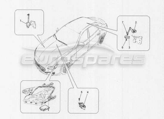 a part diagram from the Maserati Quattroporte M156 (2014 onwards) parts catalogue