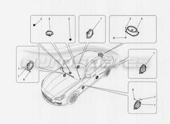 a part diagram from the Maserati Quattroporte M156 (2014 onwards) parts catalogue