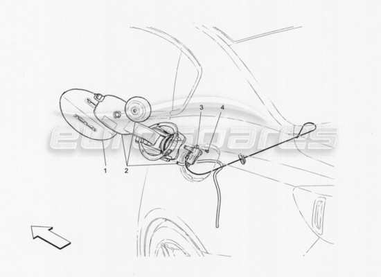 a part diagram from the Maserati Quattroporte M156 (2014 onwards) parts catalogue