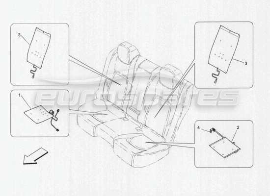 a part diagram from the Maserati Quattroporte M156 (2014 onwards) parts catalogue