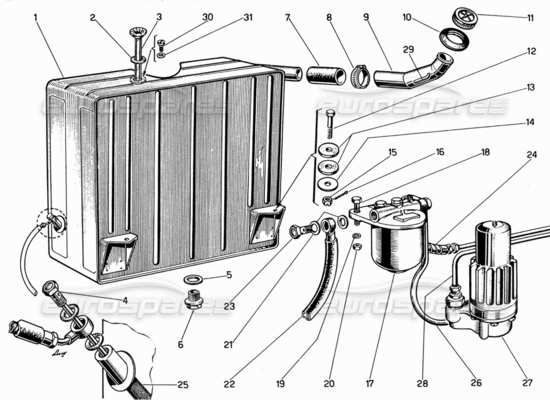 a part diagram from the Ferrari 330 GT 2+2 parts catalogue