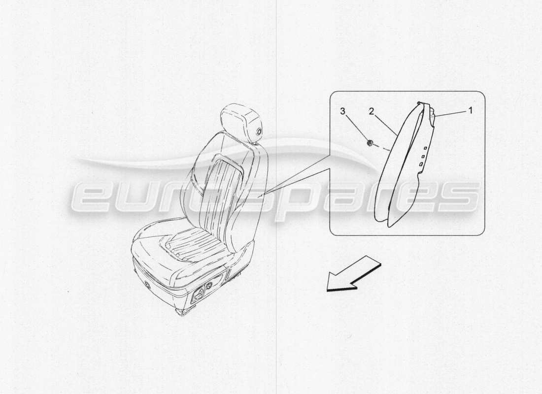 Maserati QTP. V8 3.8 530bhp 2014 Auto FRONT SIDE BAG SYSTEM Part Diagram