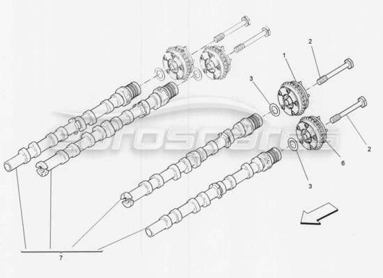 a part diagram from the Maserati Quattroporte M156 (2014 onwards) parts catalogue