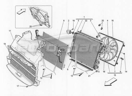 a part diagram from the Maserati Quattroporte M156 (2014 onwards) parts catalogue