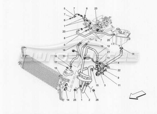 a part diagram from the Maserati Quattroporte M156 (2014 onwards) parts catalogue