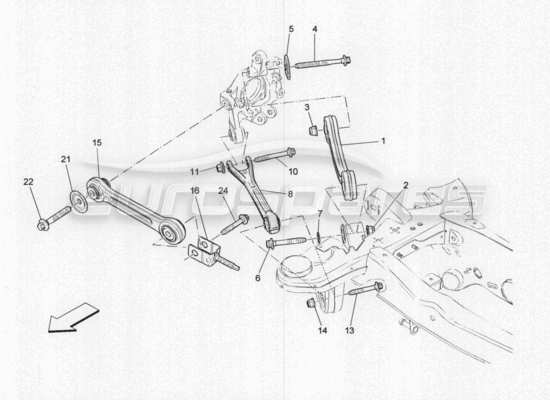 a part diagram from the Maserati Quattroporte M156 (2014 onwards) parts catalogue