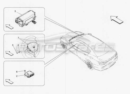 a part diagram from the Maserati Quattroporte M156 (2014 onwards) parts catalogue