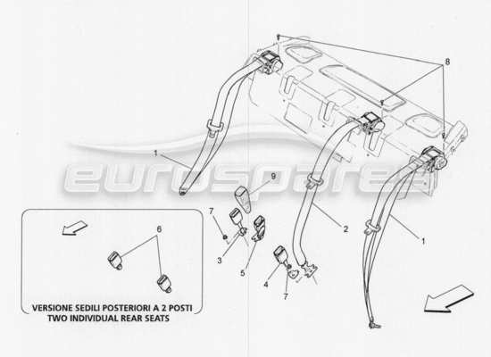 a part diagram from the Maserati Quattroporte M156 (2014 onwards) parts catalogue