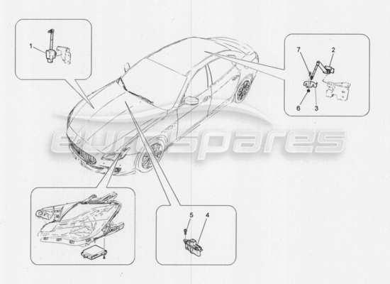 a part diagram from the Maserati Quattroporte M156 (2014 onwards) parts catalogue