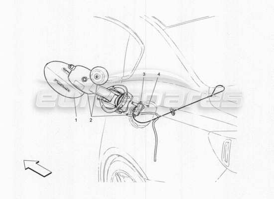 a part diagram from the Maserati Quattroporte M156 (2014 onwards) parts catalogue