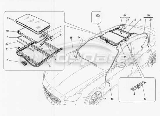 a part diagram from the Maserati Quattroporte M156 (2014 onwards) parts catalogue