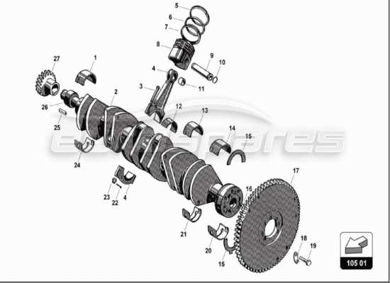 a part diagram from the Lamborghini 350 parts catalogue