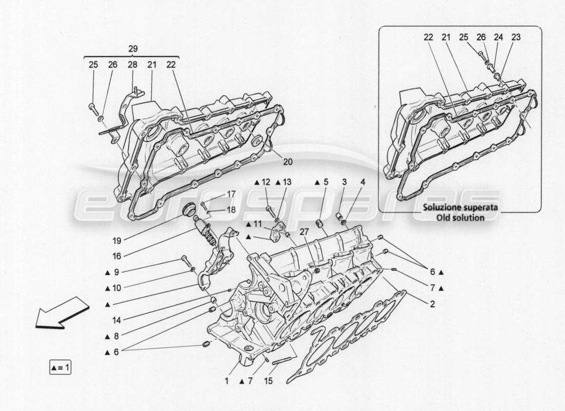 Maserati GranTurismo Special Edition RH cylinder head Part Diagram