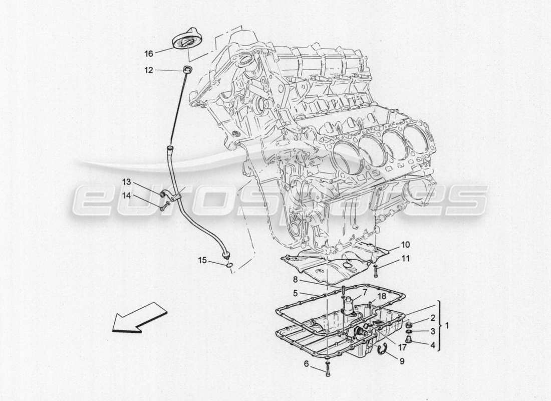 Maserati GranTurismo Special Edition Lubrication System: Circuit And Connection Part Diagram