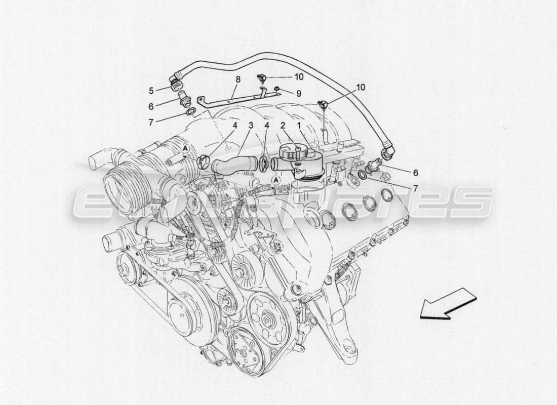 Maserati GranTurismo Special Edition oil vapour recirculation system Part Diagram