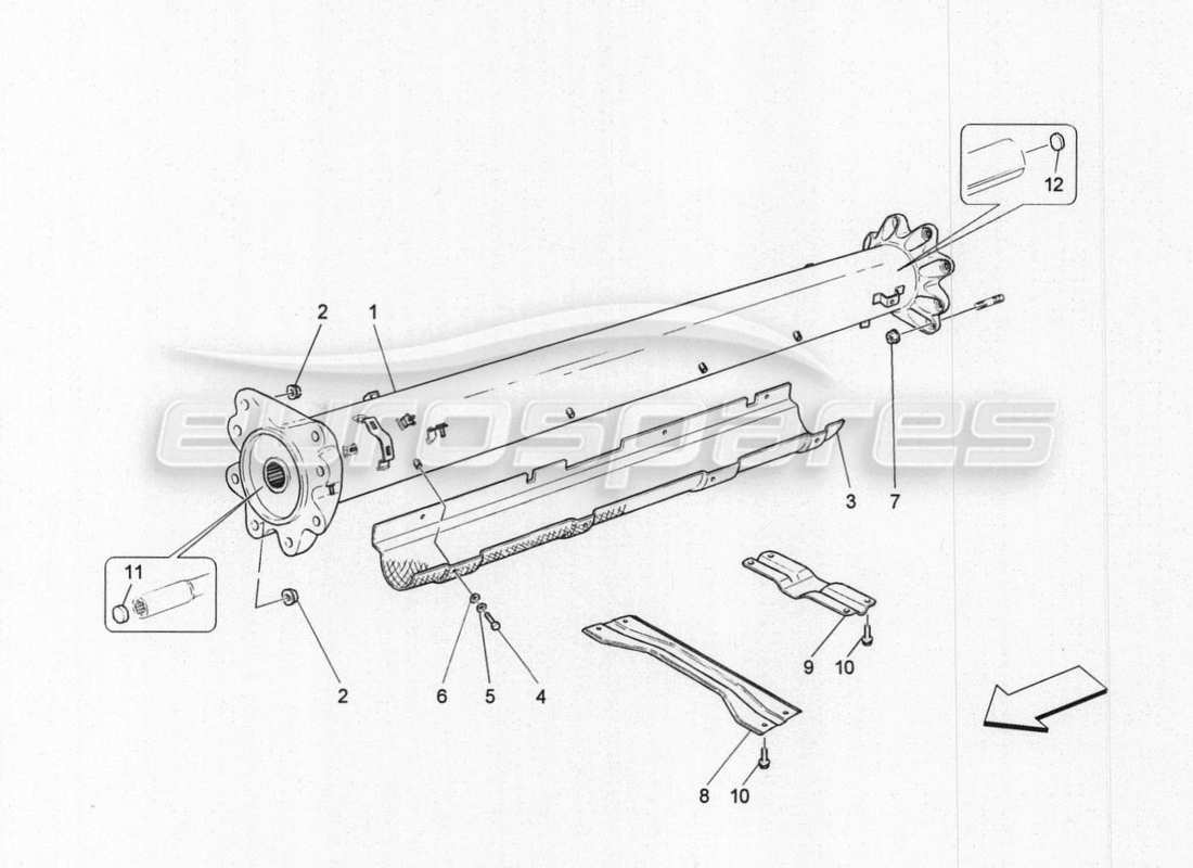 Maserati GranTurismo Special Edition Transmission Pipe Part Diagram