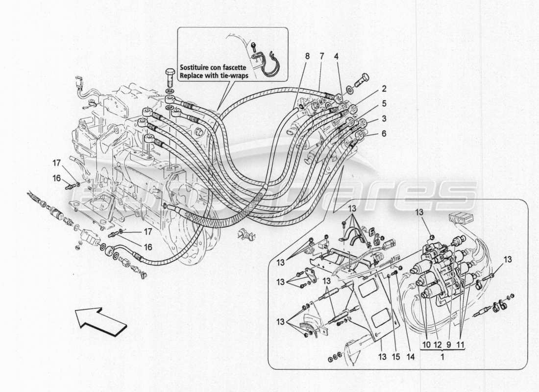 Maserati GranTurismo Special Edition Gearbox Activation Hydraulics Power Unit Part Diagram