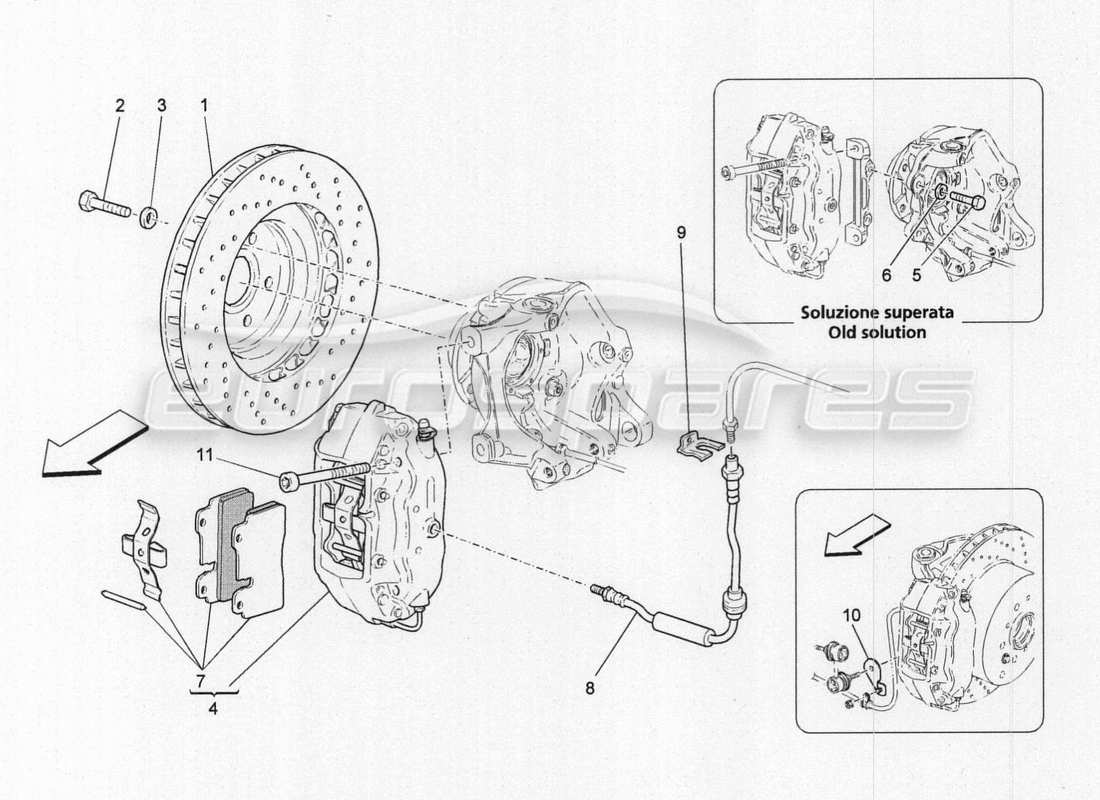 Maserati GranTurismo Special Edition braking devices on rear wheels Part Diagram