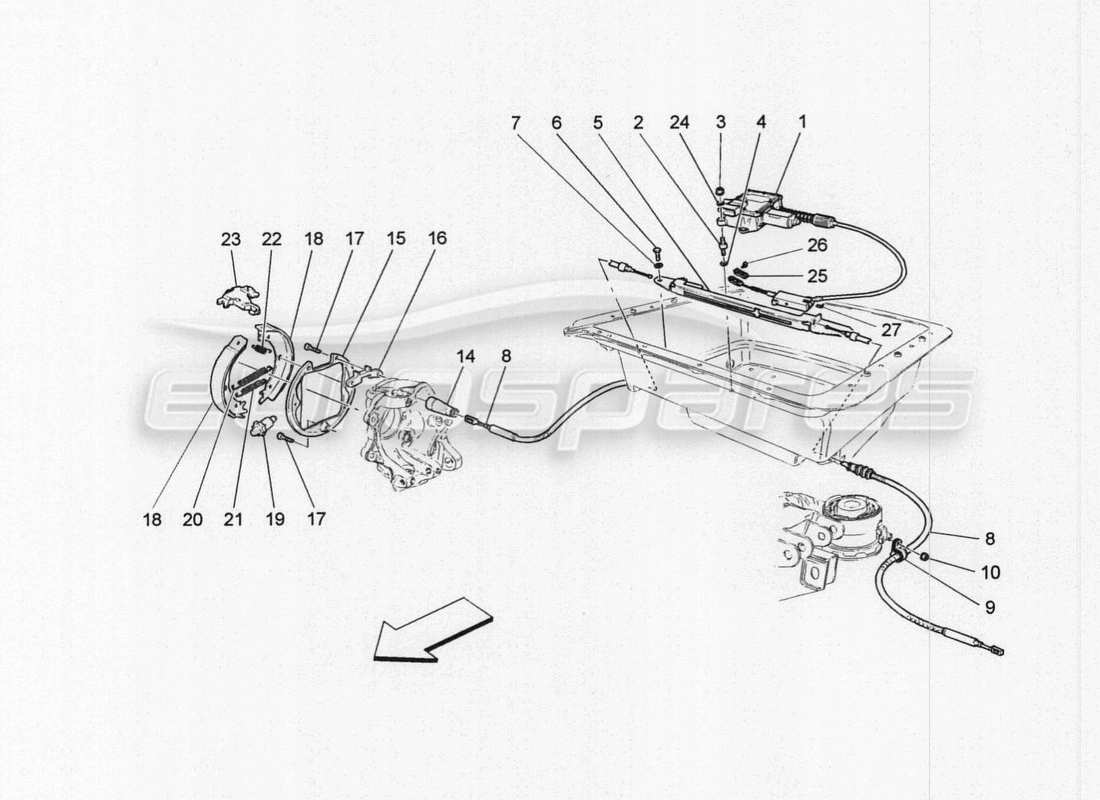 Maserati GranTurismo Special Edition Handbrake Part Diagram