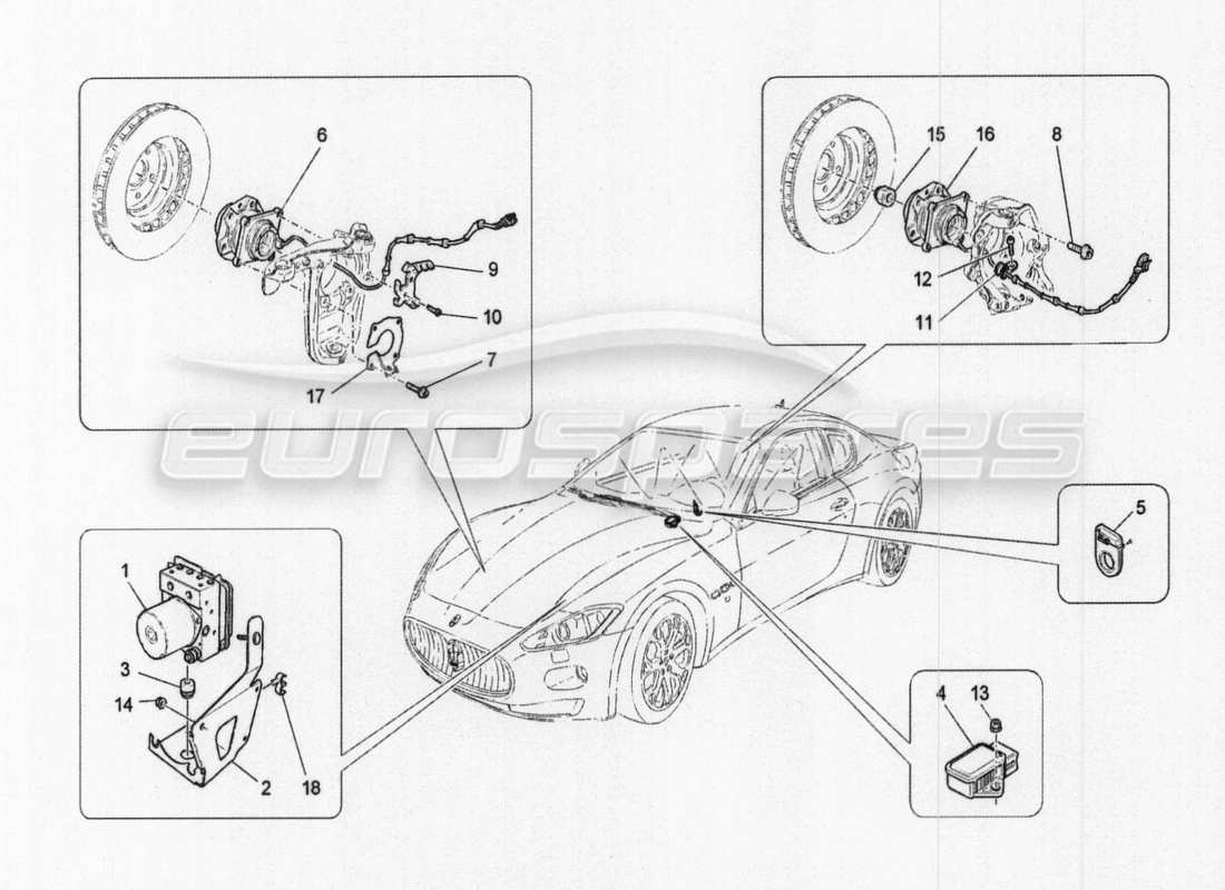 Maserati GranTurismo Special Edition braking control systems Part Diagram
