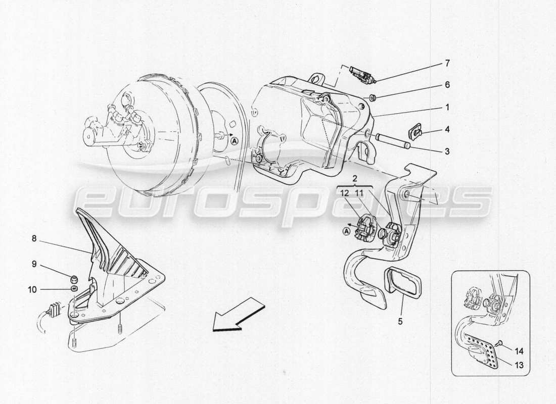 Maserati GranTurismo Special Edition COMPLETE PEDAL BOARD UNIT Part Diagram