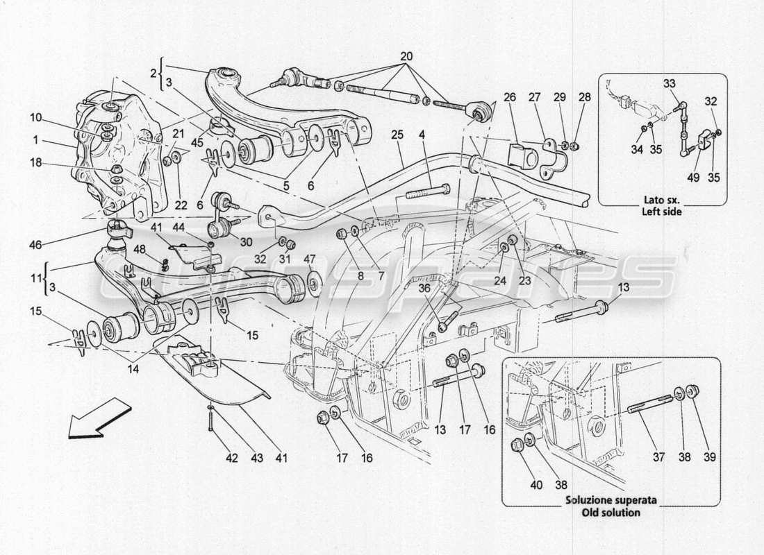 Maserati GranTurismo Special Edition Rear Suspension Part Diagram