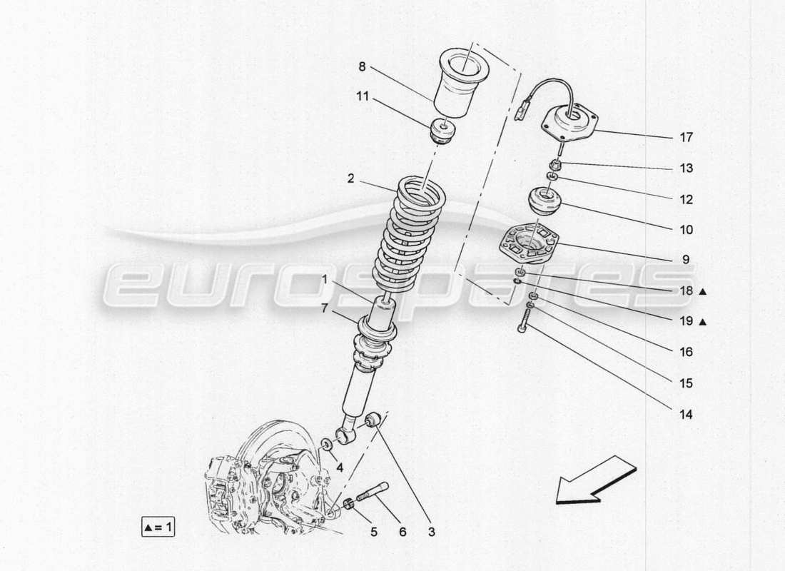 Maserati GranTurismo Special Edition rear shock absorber devices Part Diagram