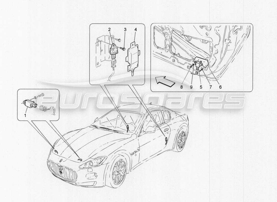 Maserati GranTurismo Special Edition CRASH SENSORS Part Diagram