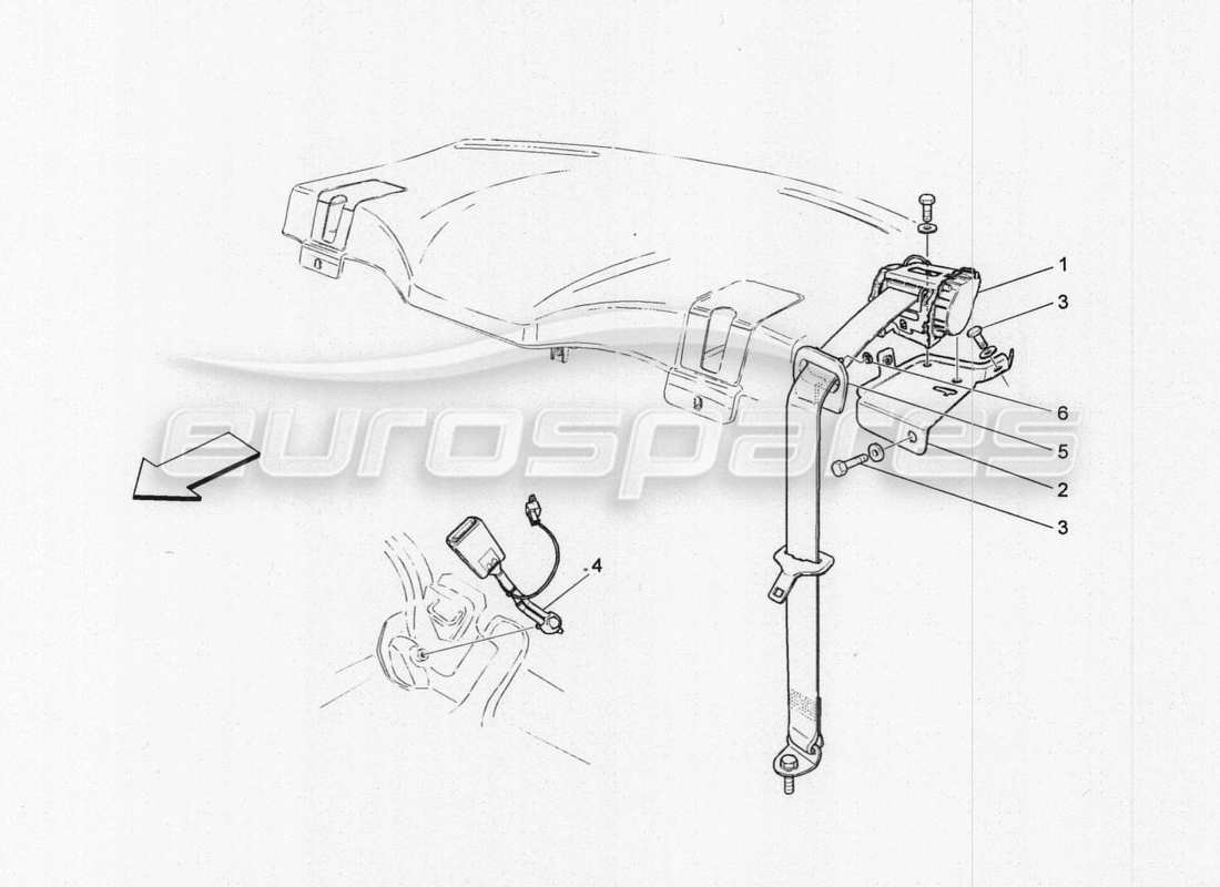 Maserati GranTurismo Special Edition Rear Seatbelts Part Diagram