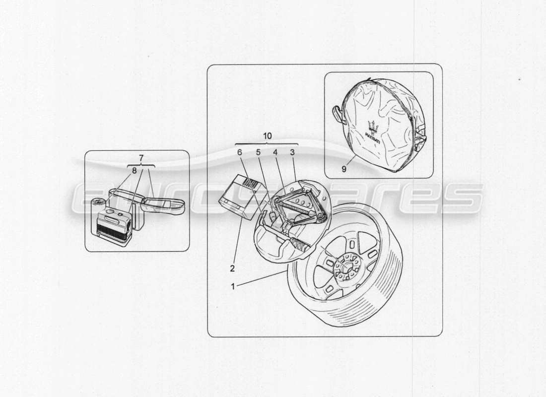 Maserati GranTurismo Special Edition Accessories Provided Part Diagram