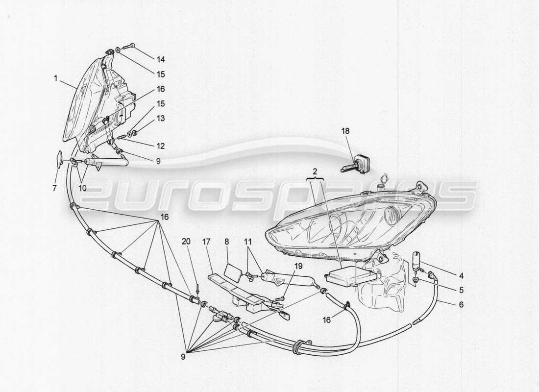 Maserati GranTurismo Special Edition headlight clusters Part Diagram