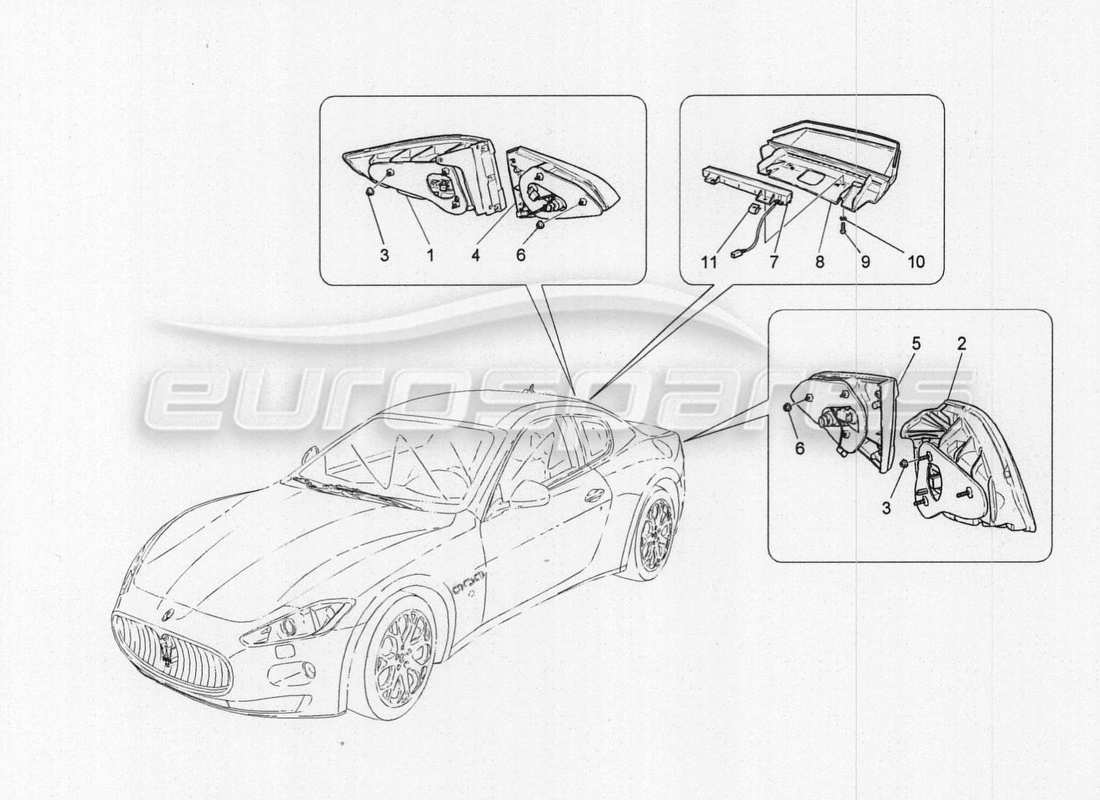 Maserati GranTurismo Special Edition TAILIGHT CLUSTERS Part Diagram