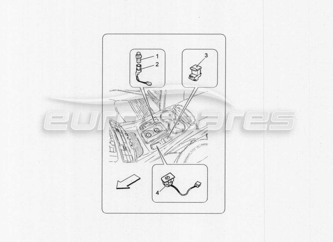 Maserati GranTurismo Special Edition centre console devices Part Diagram