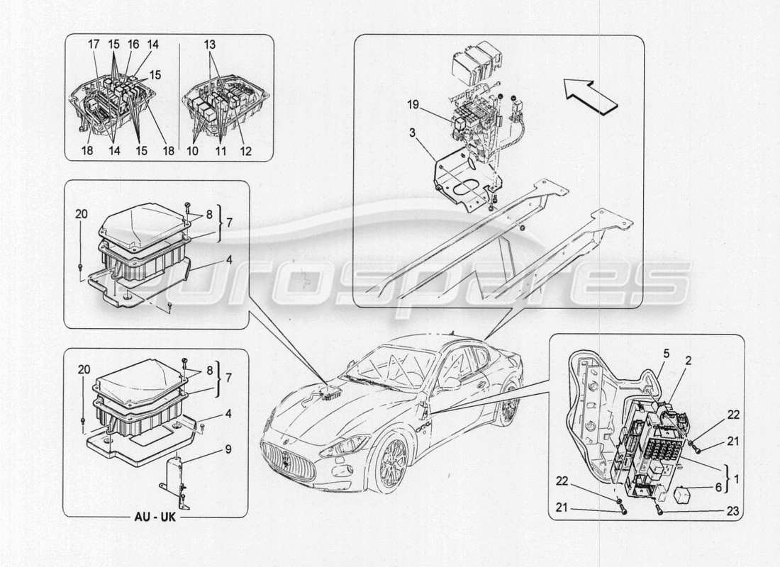 Maserati GranTurismo Special Edition relays, fuses and boxes Part Diagram